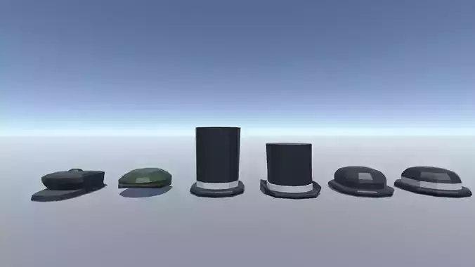 100 Low Poly Head Wear Items