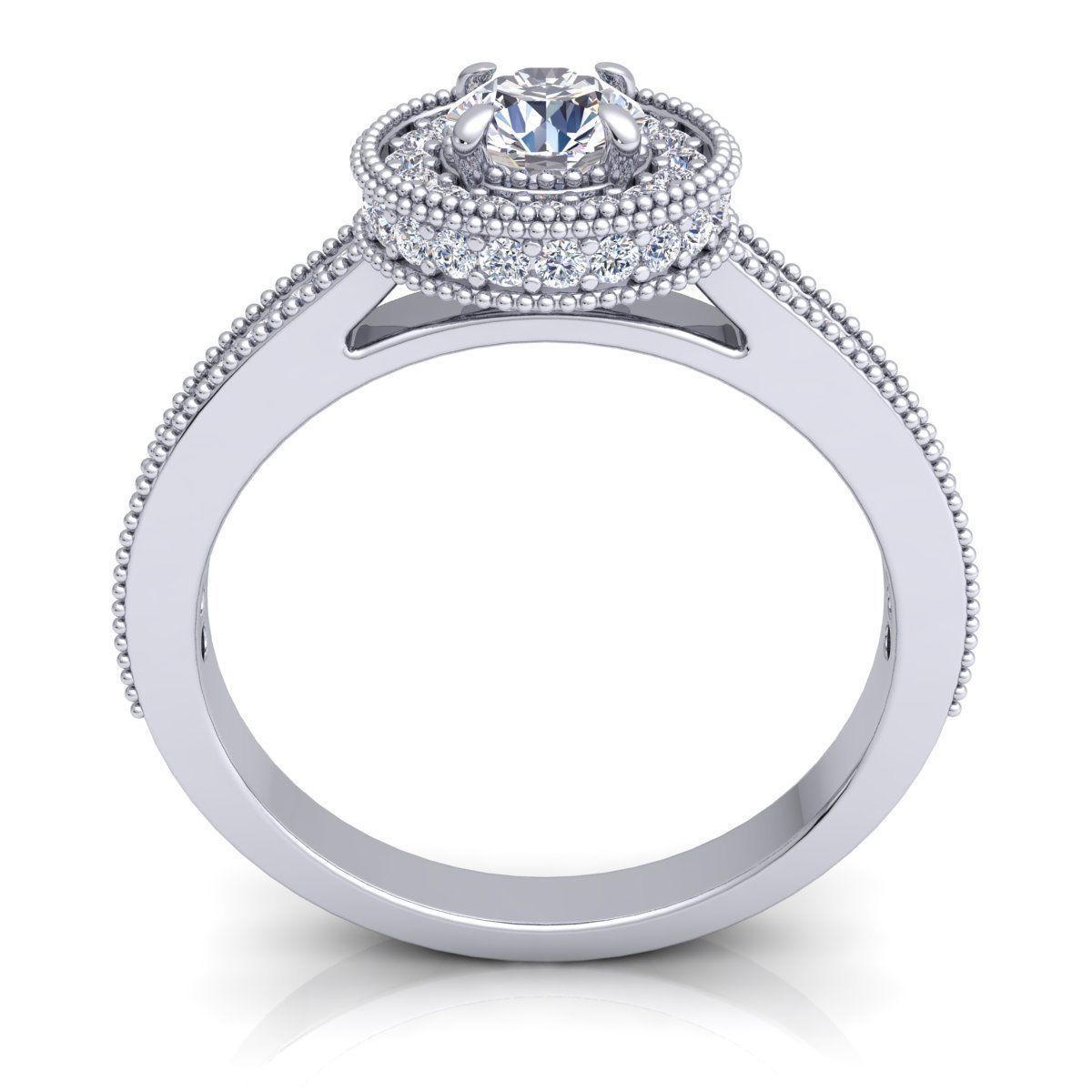 Halo Diamond Ring 3D print model_5