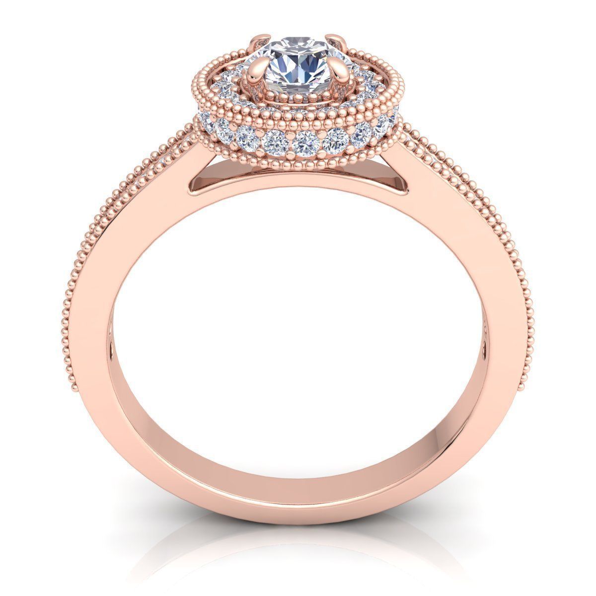 Halo Diamond Ring 3D print model_4