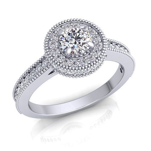Halo Diamond Ring   3D print model