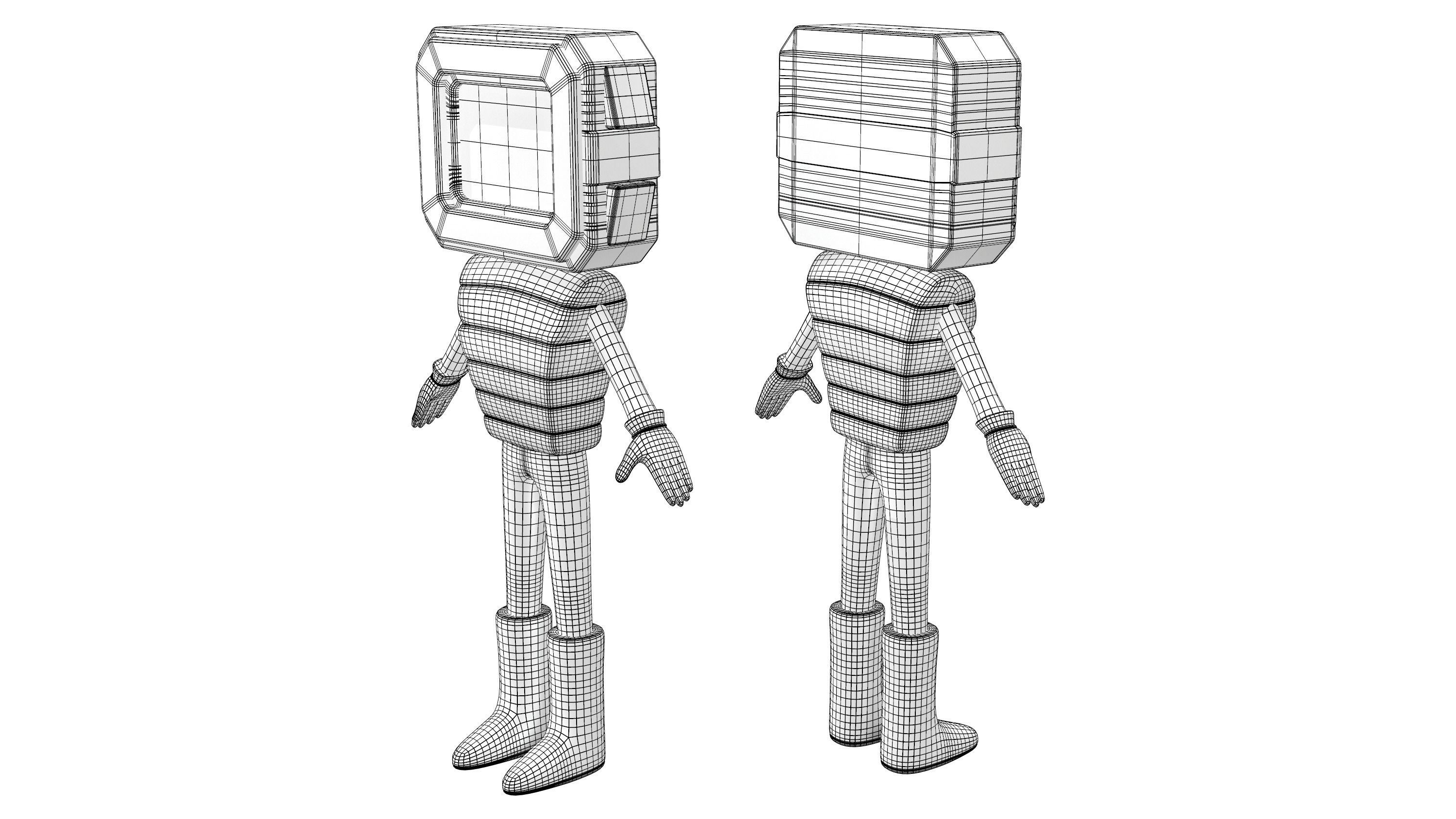 Rigged Watch Character Low-poly 3D model_4