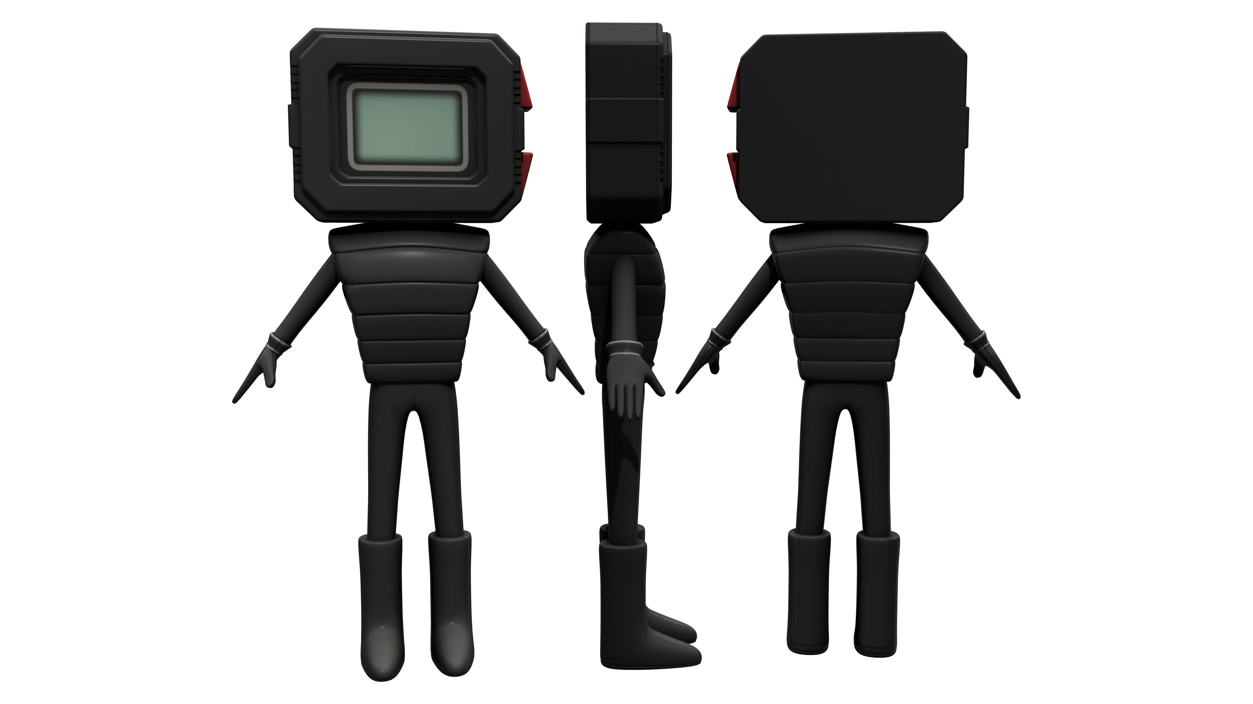 Rigged Watch Character Low-poly 3D model_3