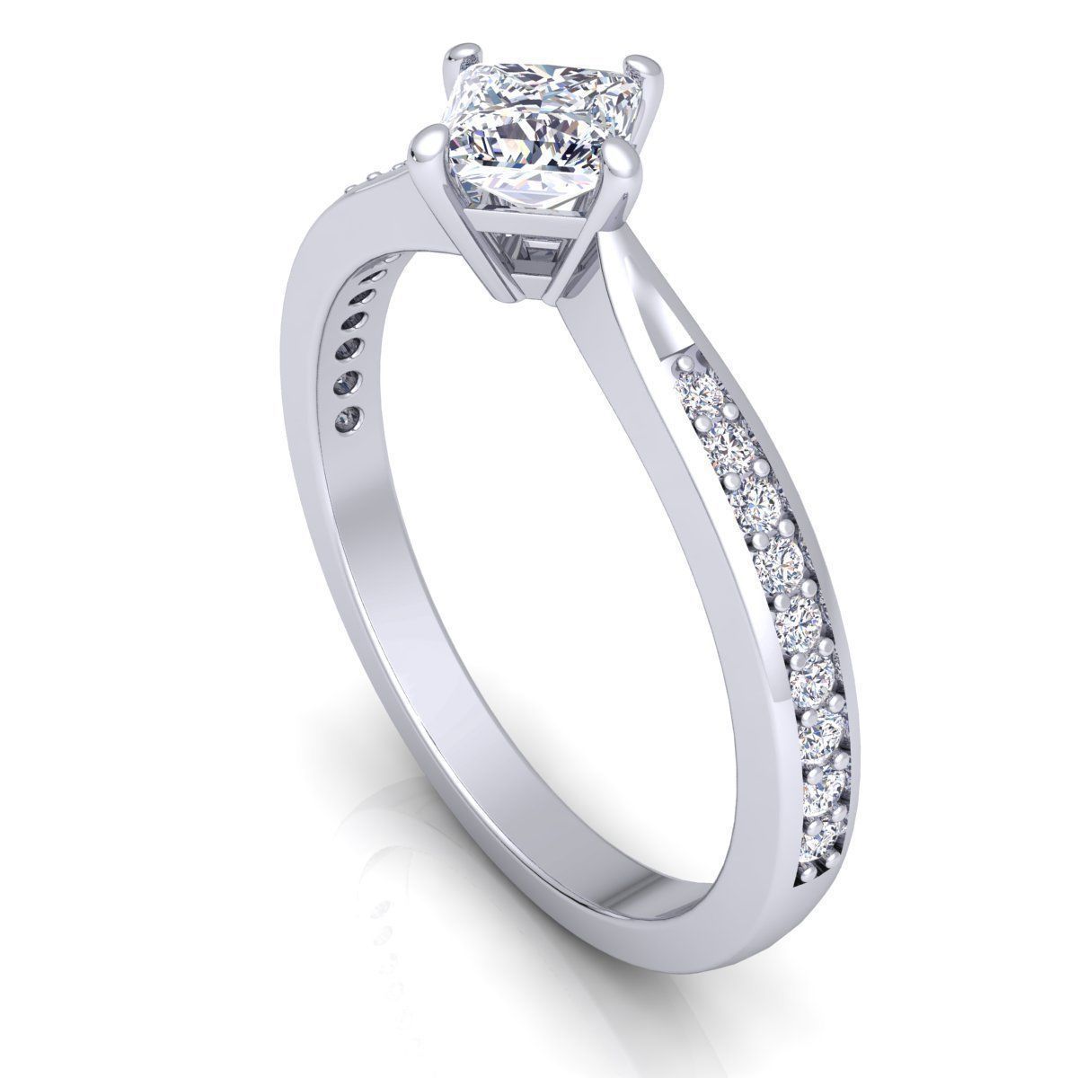 Fancy Solitaire Diamond Ring 3D print model_8