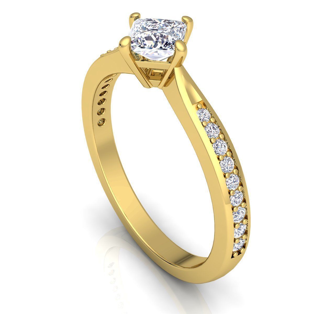 Fancy Solitaire Diamond Ring 3D print model_6