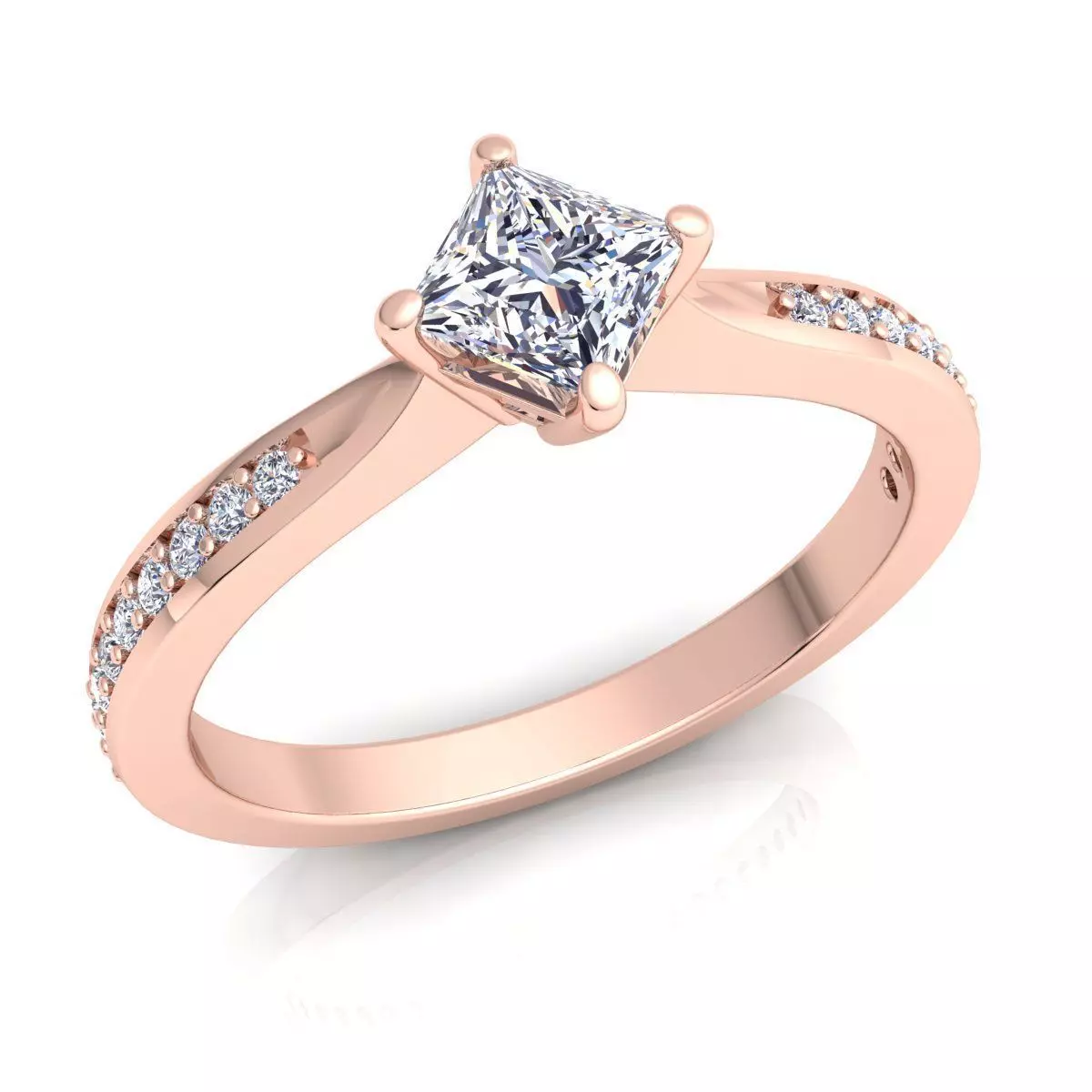 Fancy Solitaire Diamond Ring 3D print model_0