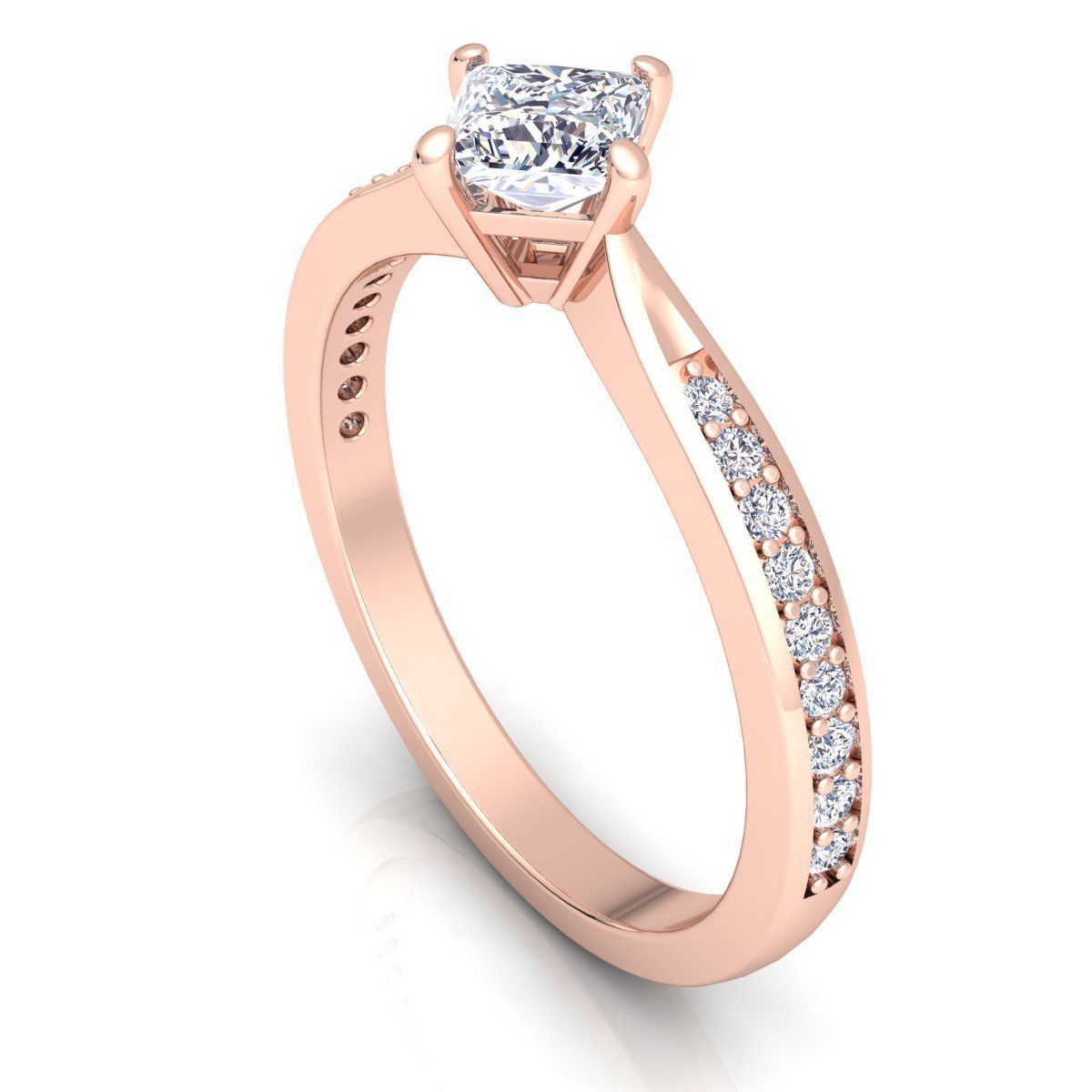 Fancy Solitaire Diamond Ring 3D print model_7