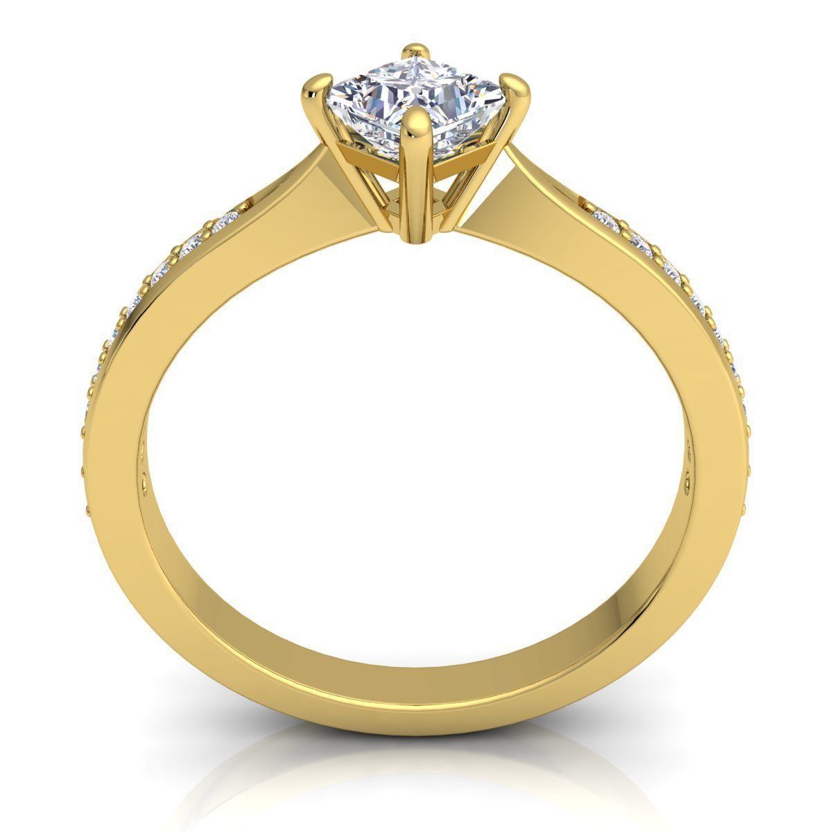 Fancy Solitaire Diamond Ring 3D print model_3