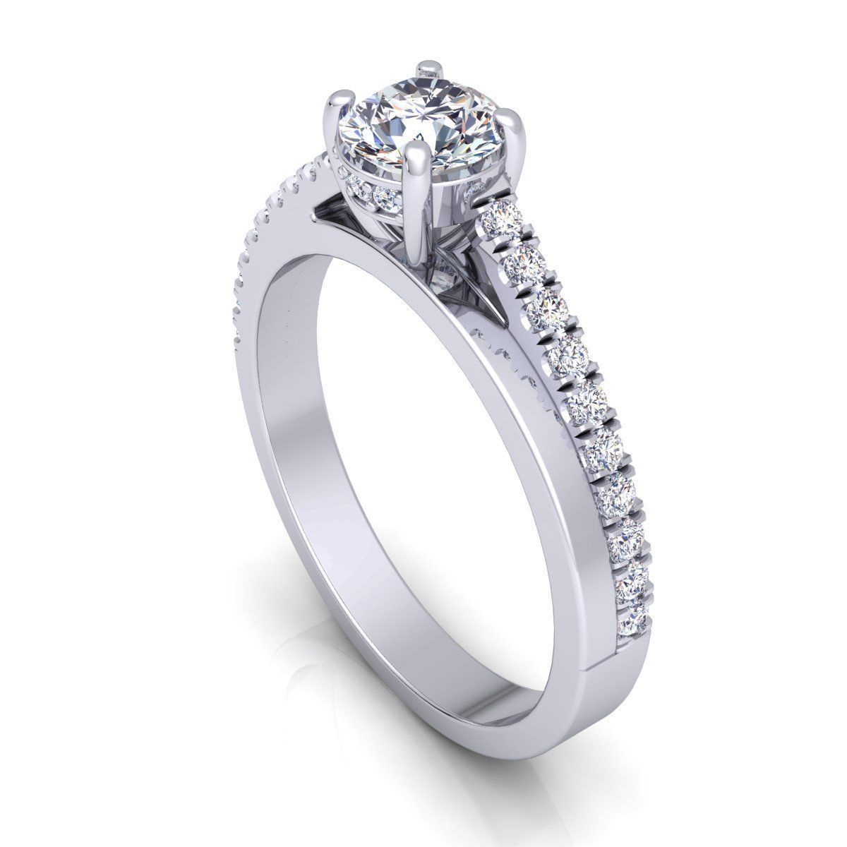 Fancy Solitaire Ring  3D print model_8