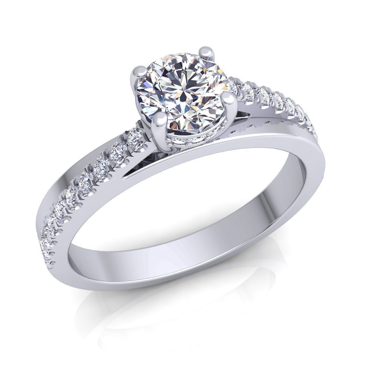 Fancy Solitaire Ring  3D print model_2