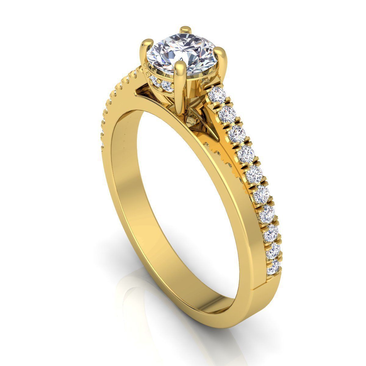 Fancy Solitaire Ring  3D print model_6
