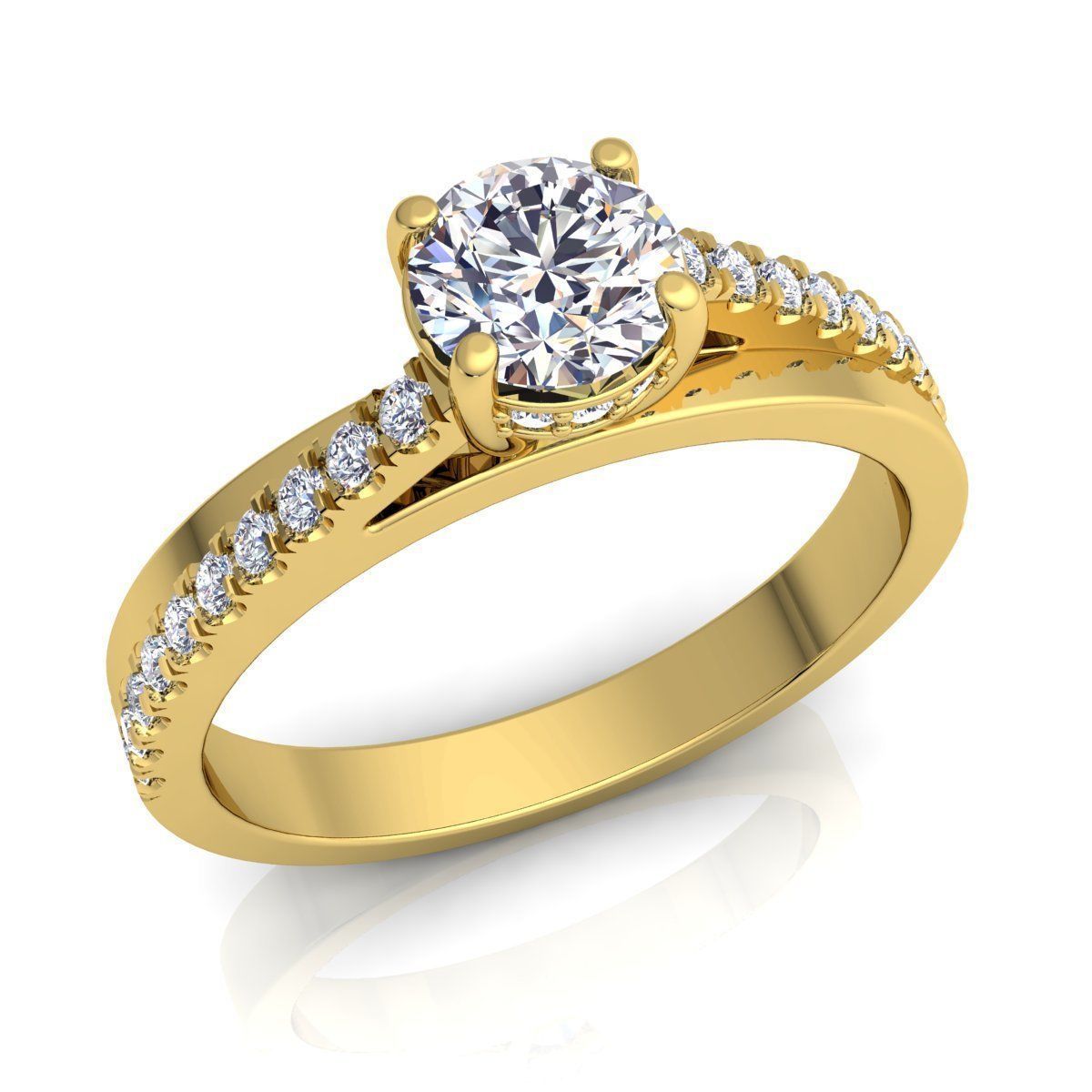 Fancy Solitaire Ring  3D print model_1