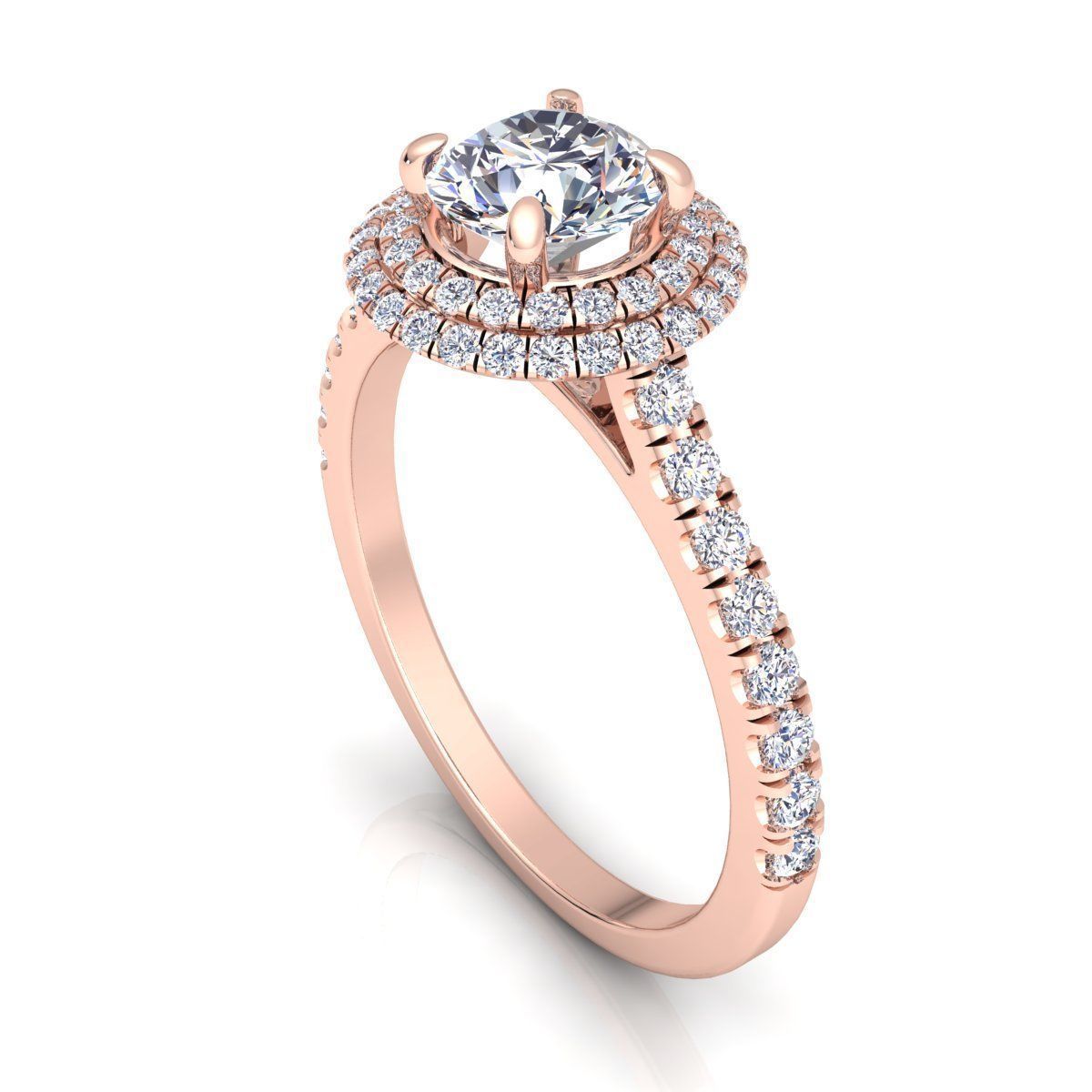 Fancy Halo Diamond  Ring  3D print model_7