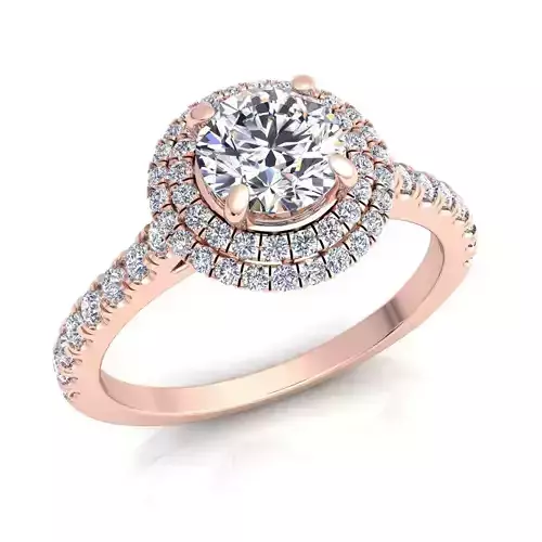 Fancy Halo Diamond  Ring  3D print model
