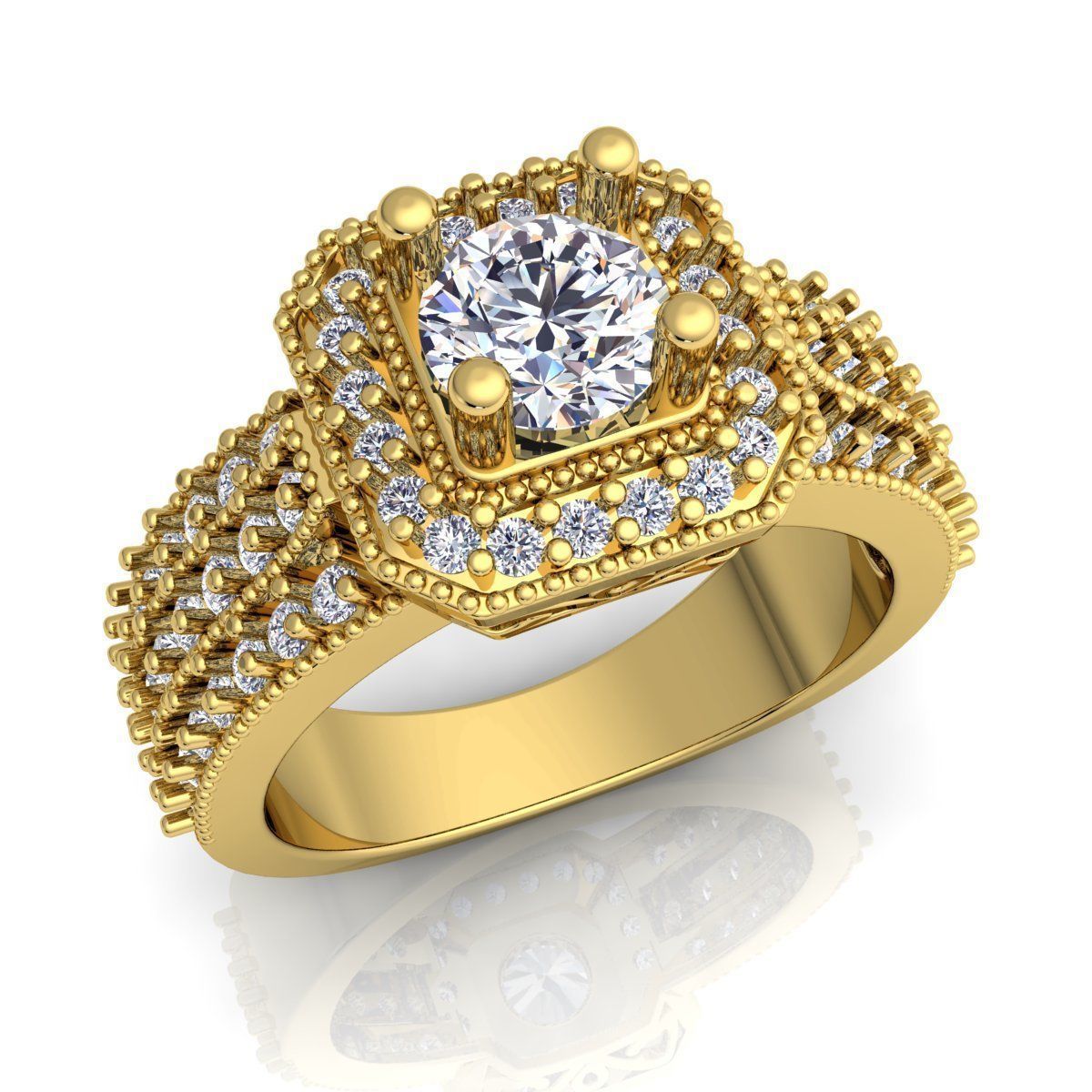 Fancy Halo Ring  3D print model_2