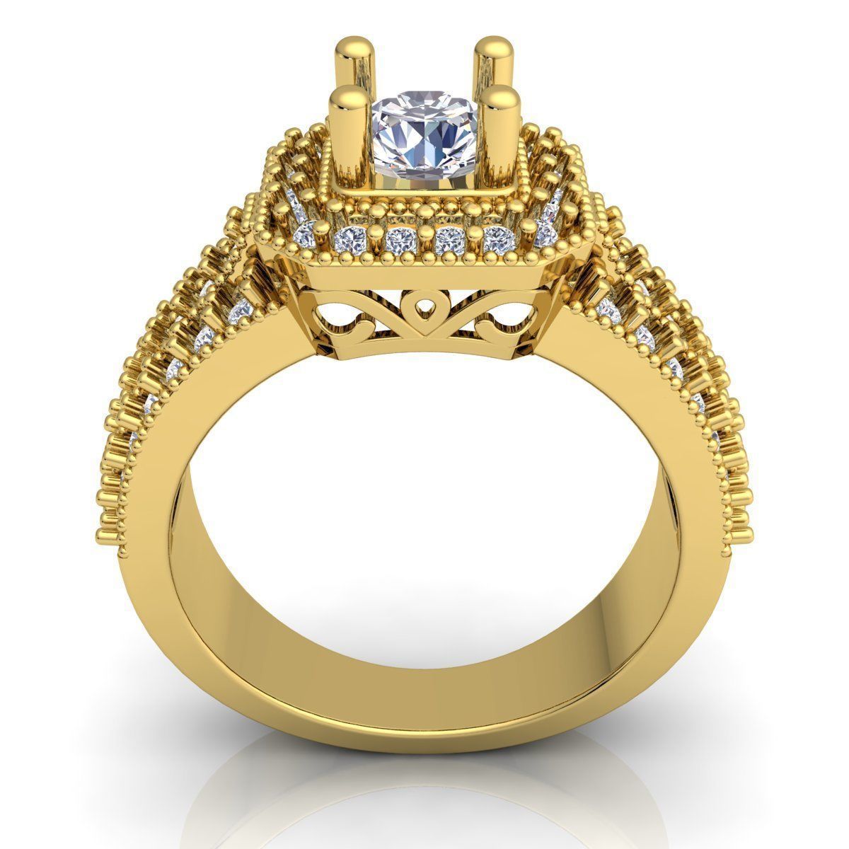 Fancy Halo Ring  3D print model_3