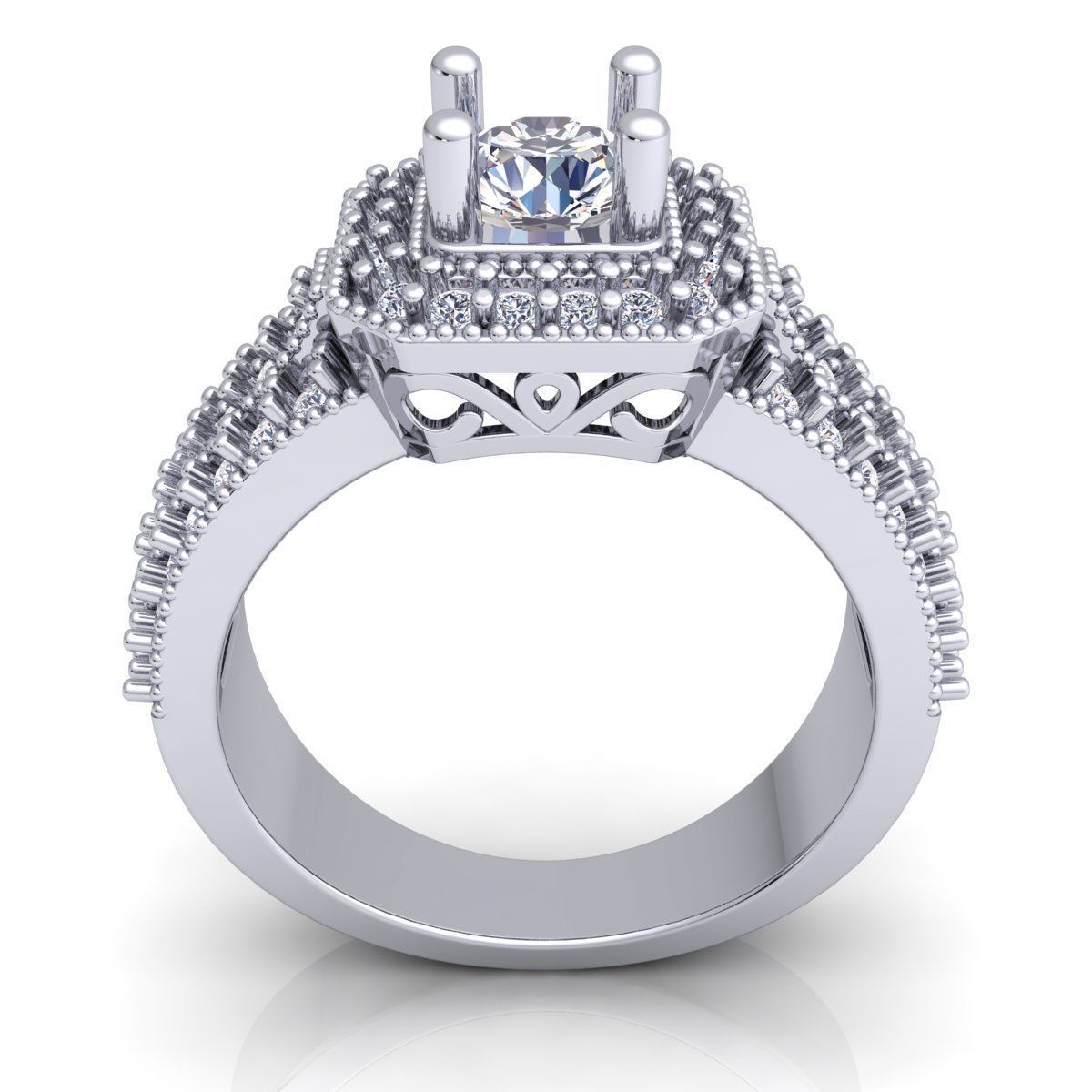 Fancy Halo Ring  3D print model_5