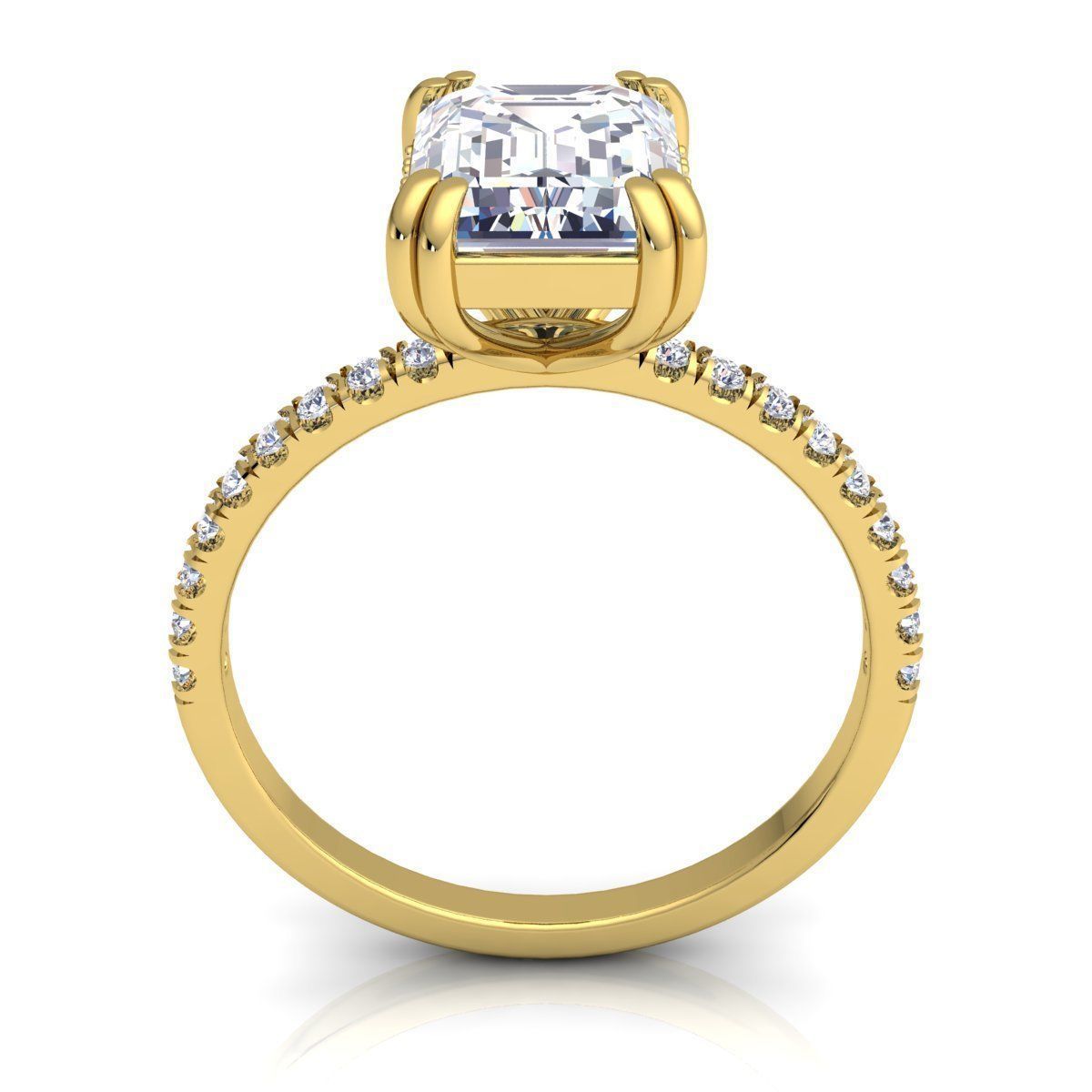 Emerald Cut Ring  3D print model_3