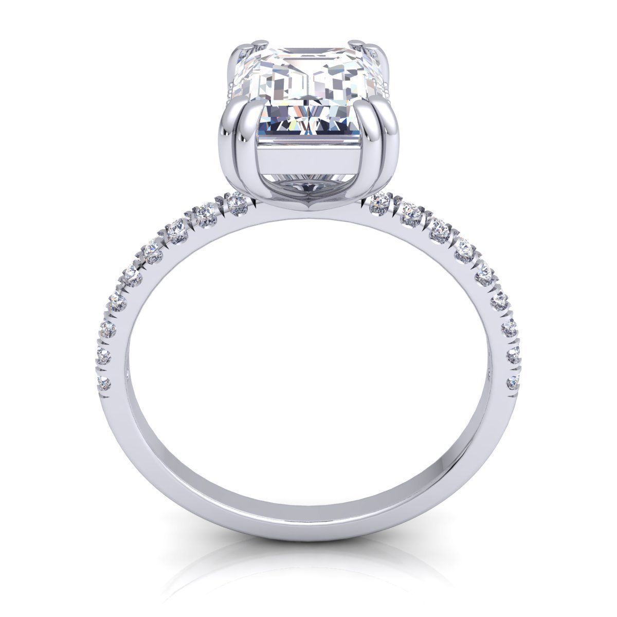 Emerald Cut Ring  3D print model_5