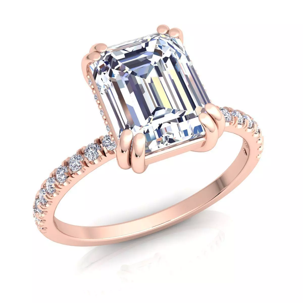 Emerald Cut Ring  3D print model_0