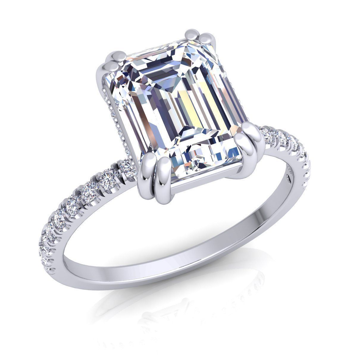 Emerald Cut Ring  3D print model_2