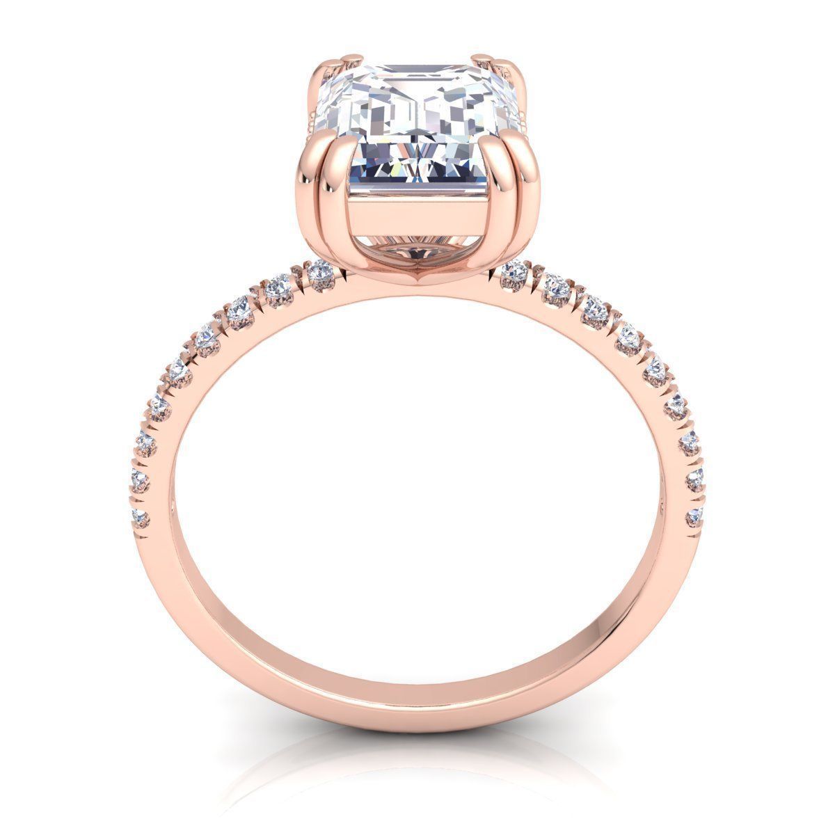 Emerald Cut Ring  3D print model_4