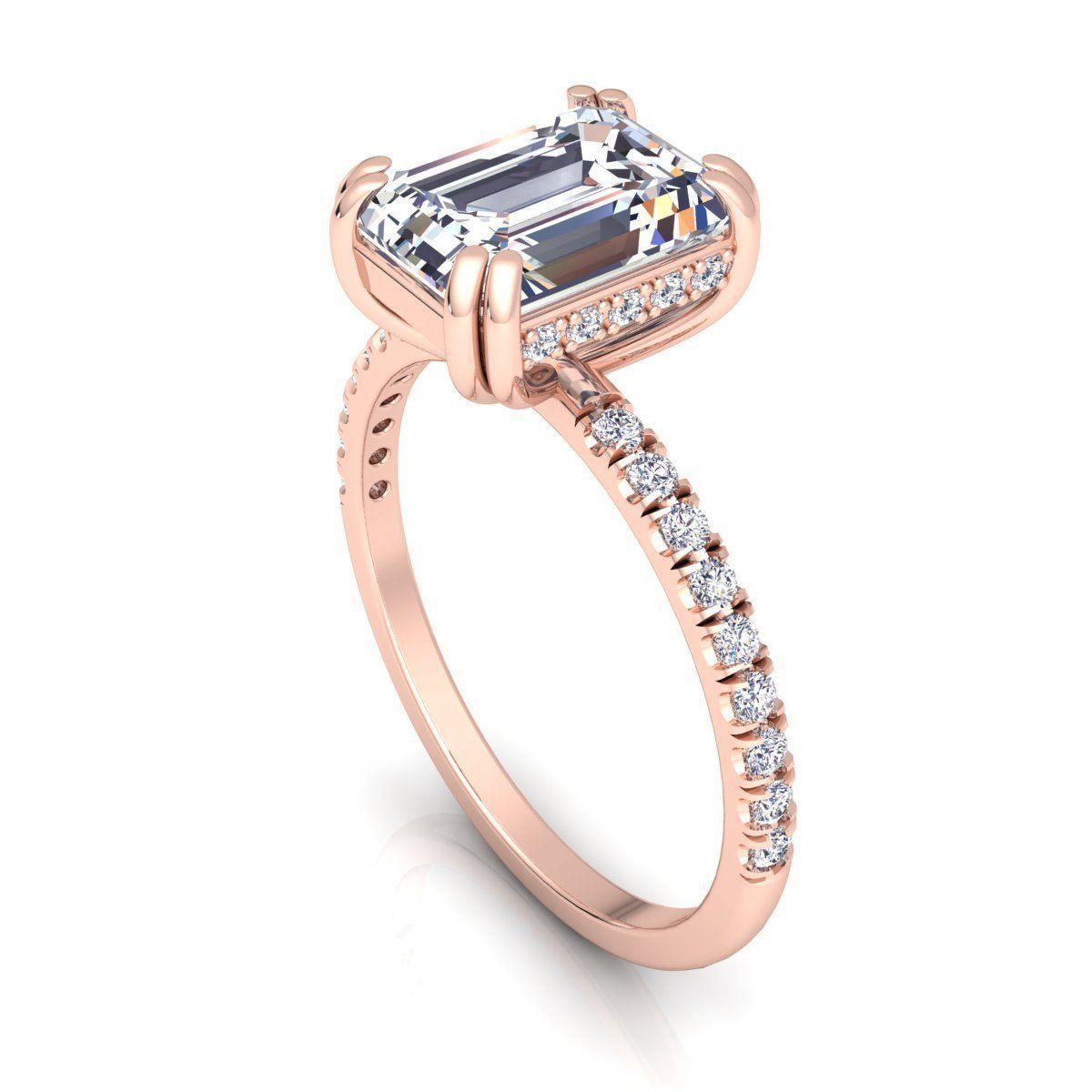 Emerald Cut Ring  3D print model_7