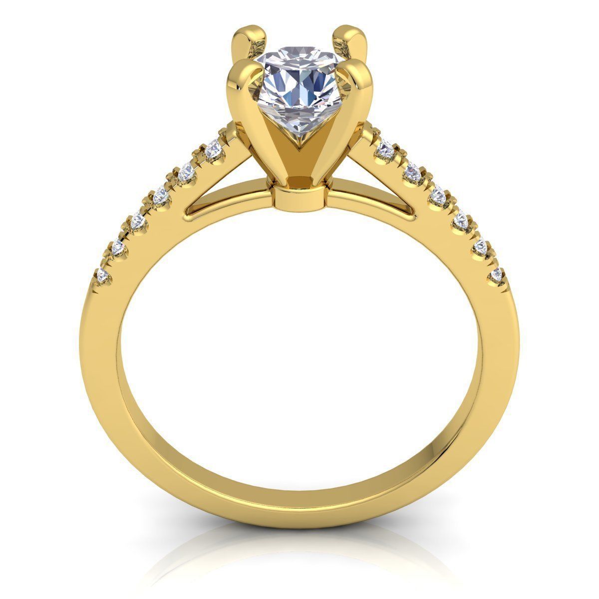 Luxury Solitaire Ring  3D print model_3