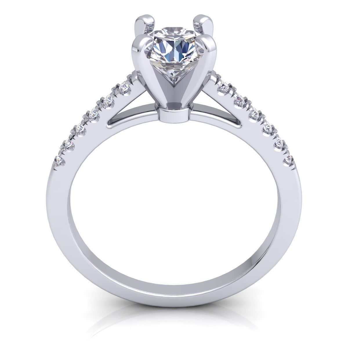 Luxury Solitaire Ring  3D print model_5