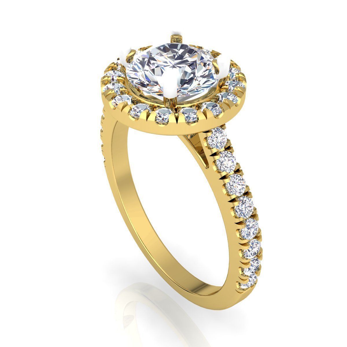 Fancy Woman Diamond Ring 3D print model_6