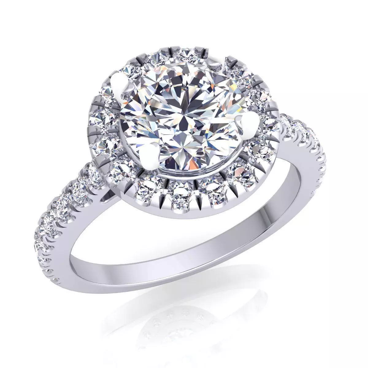 Fancy Woman Diamond Ring 3D print model_0