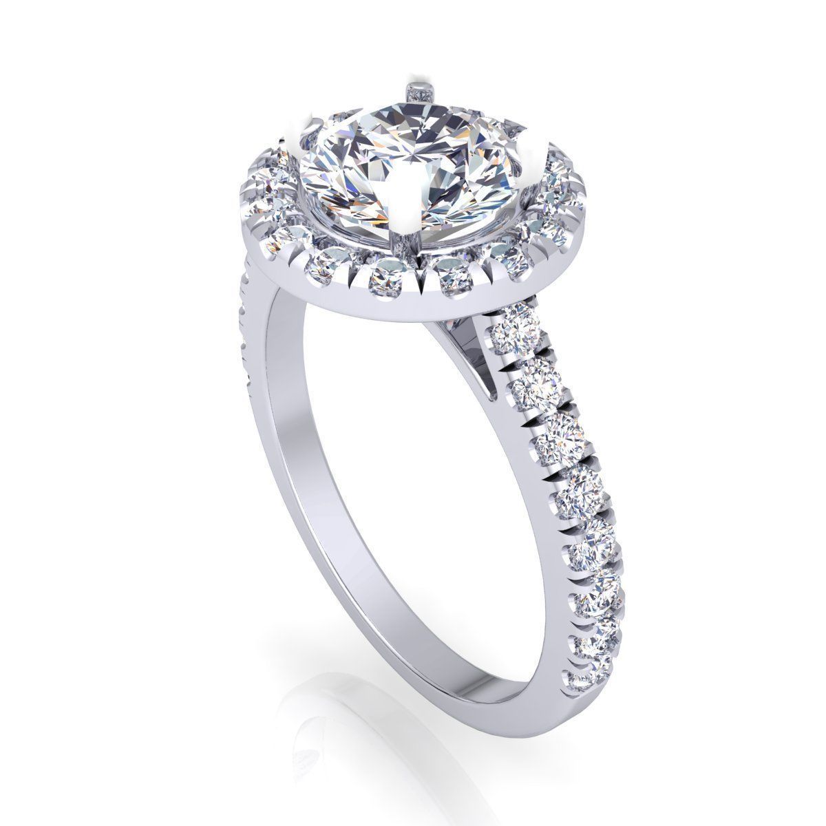 Fancy Woman Diamond Ring 3D print model_8