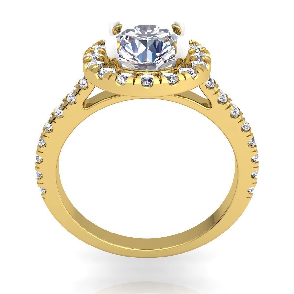 Fancy Woman Diamond Ring 3D print model_3