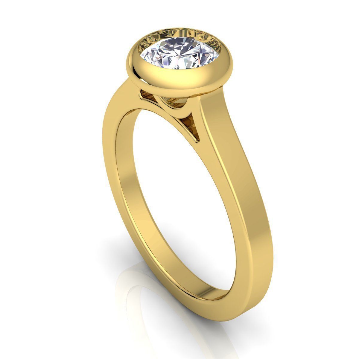Solitaire Ring 3D print model_6