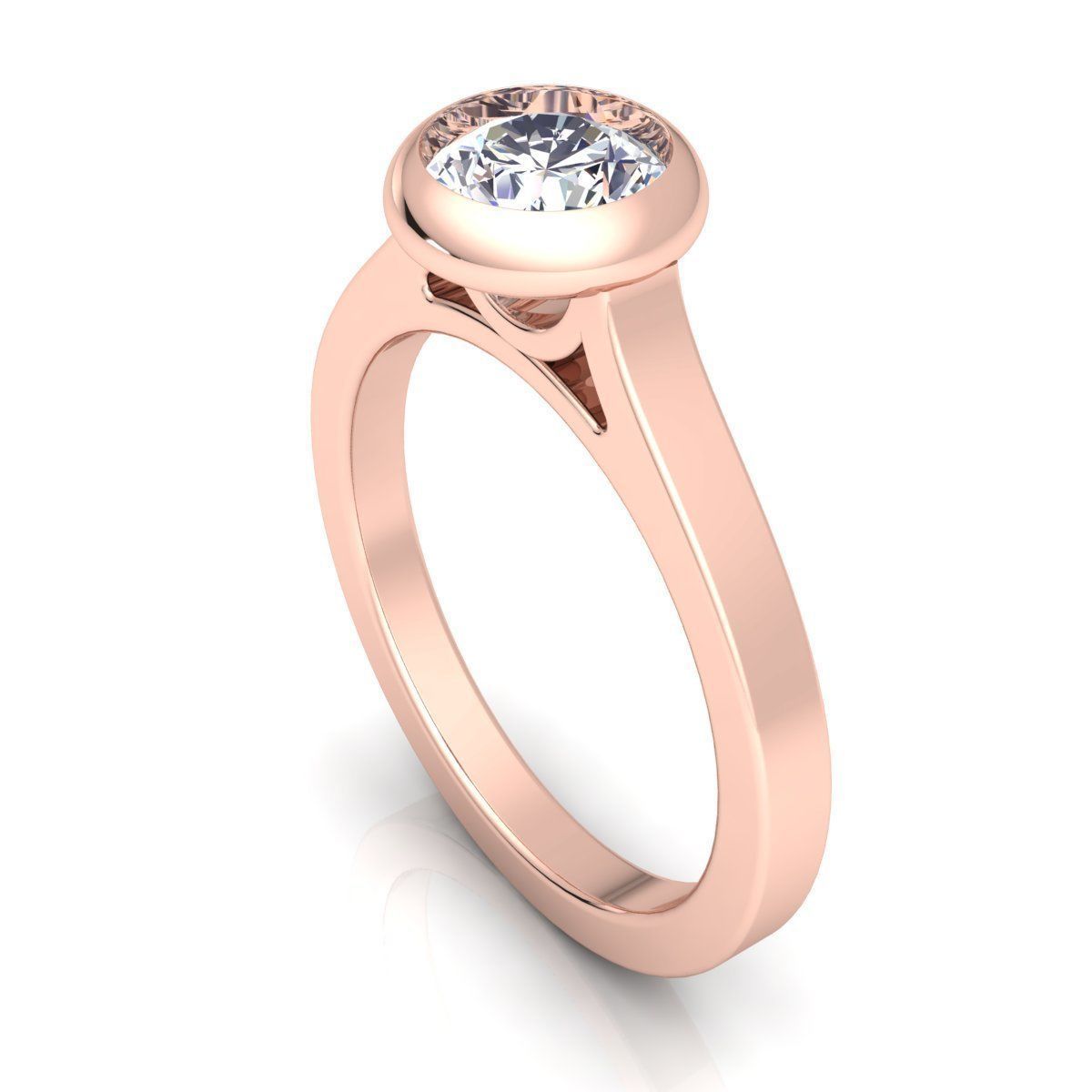Solitaire Ring 3D print model_7