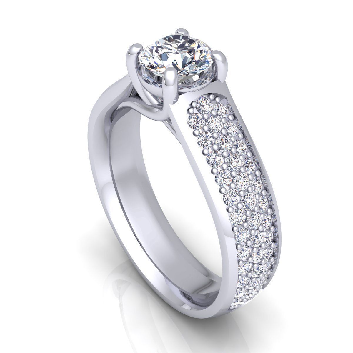 Luxury Solitaire Ring 3D print model_8