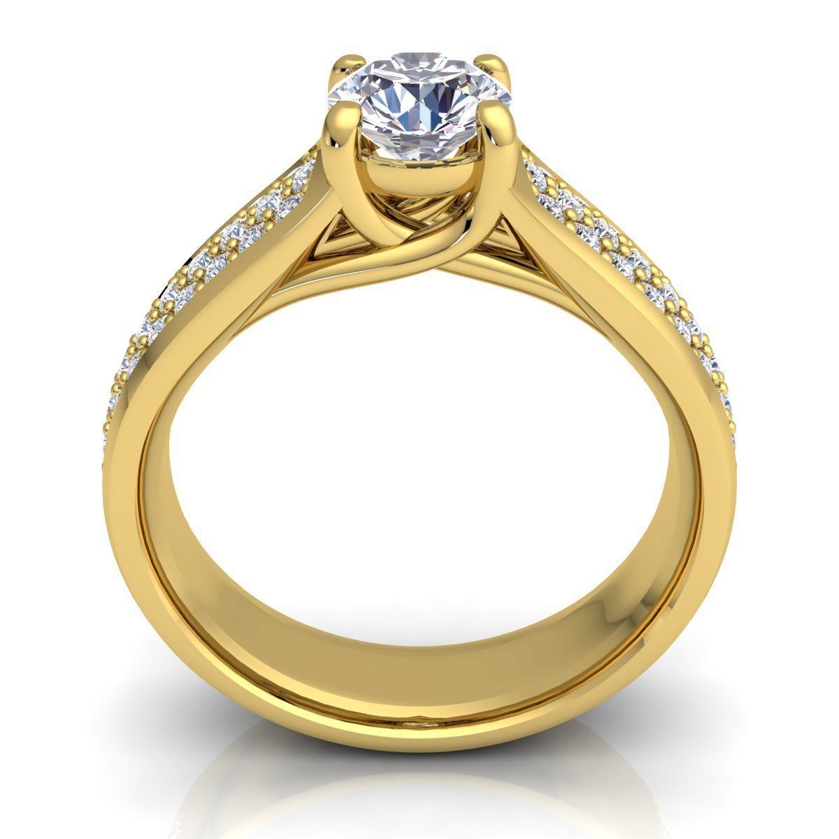 Luxury Solitaire Ring 3D print model_3
