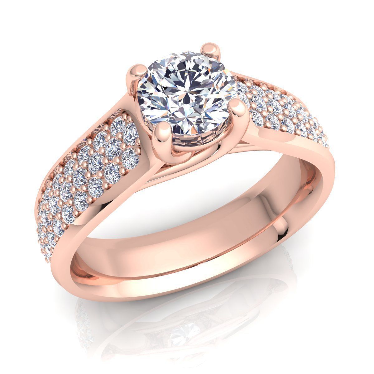 Luxury Solitaire Ring 3D print model_2