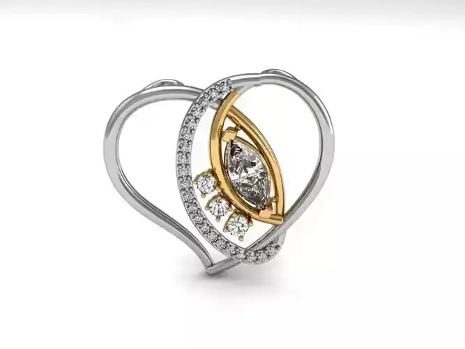 Pendant heart shaped with diamonds
