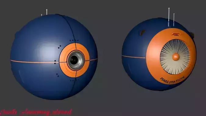 Sci-fi robot - flying robot - camera robot  Free 3D model