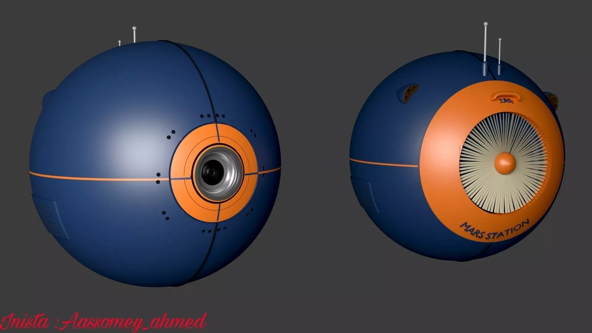 Sci-fi robot - flying robot - camera robot  Free 3D model_0