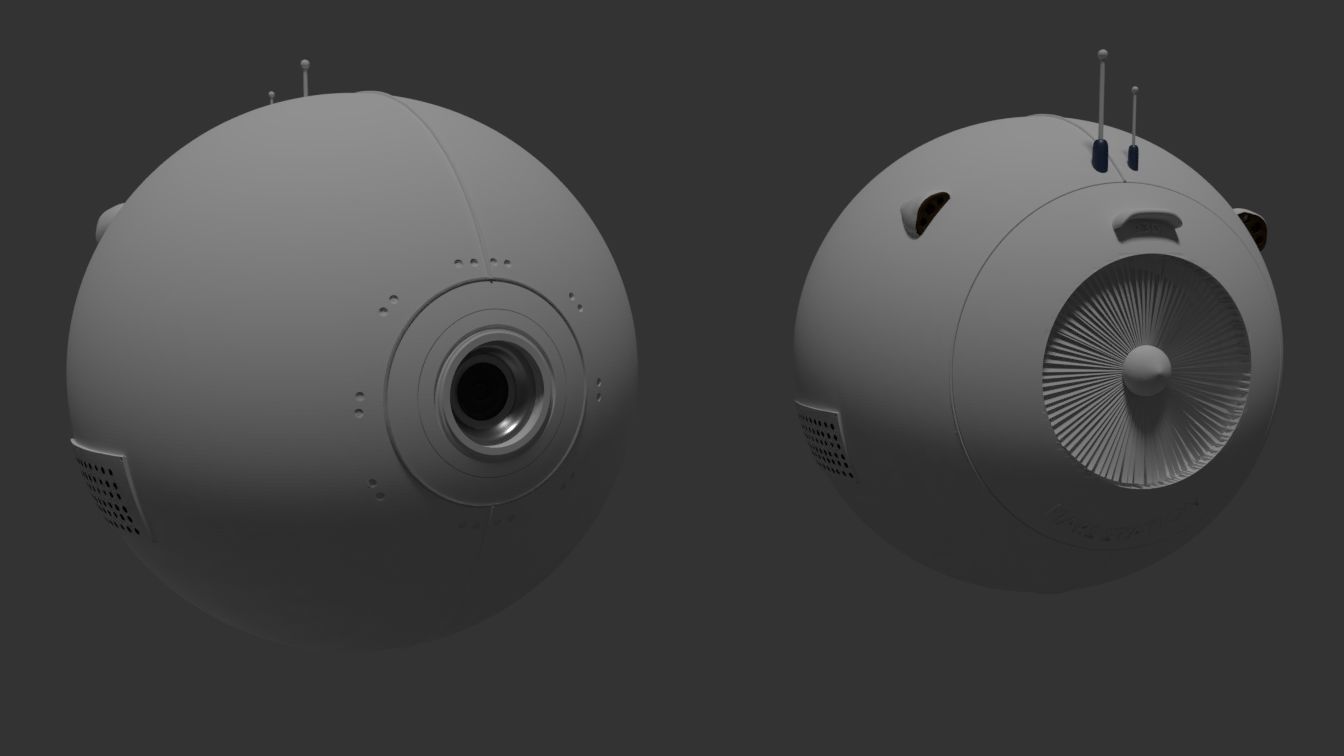 Sci-fi robot - flying robot - camera robot  Free 3D model_6