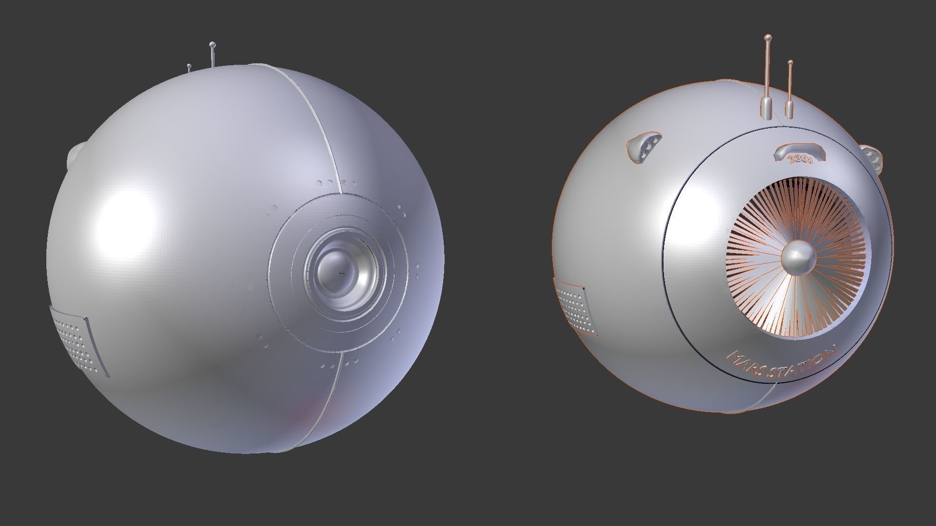 Sci-fi robot - flying robot - camera robot  Free 3D model_3