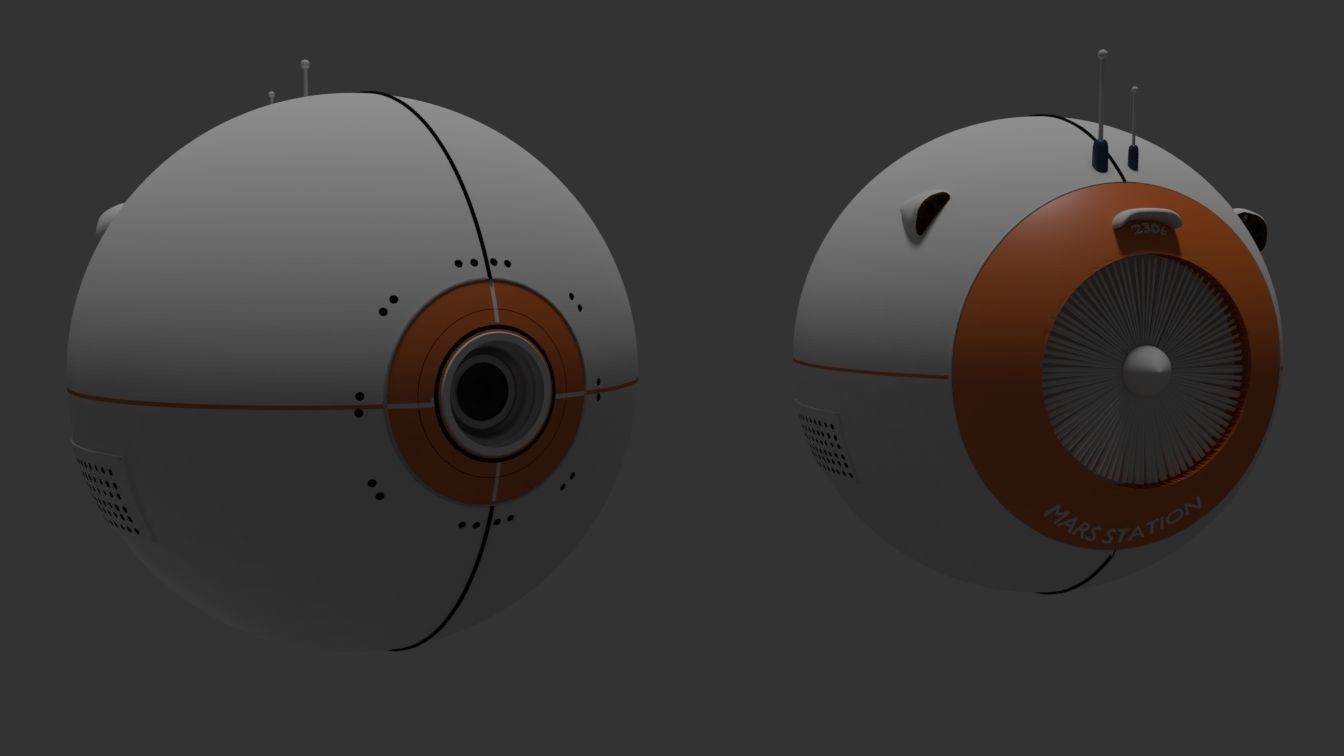 Sci-fi robot - flying robot - camera robot  Free 3D model_11