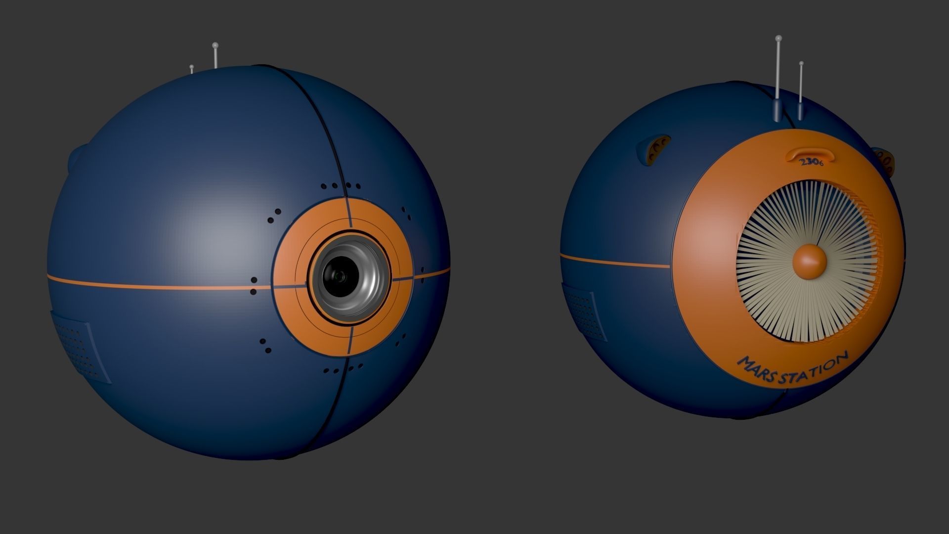 Sci-fi robot - flying robot - camera robot  Free 3D model_9