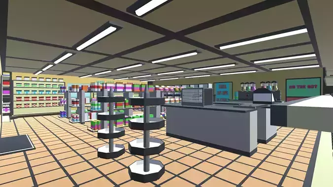 9t5 Low Poly Convenience Store Low-poly 3D model