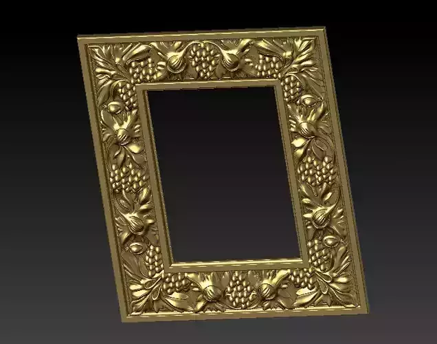 Classic frame of luxurious gold interior inlaid with gold 