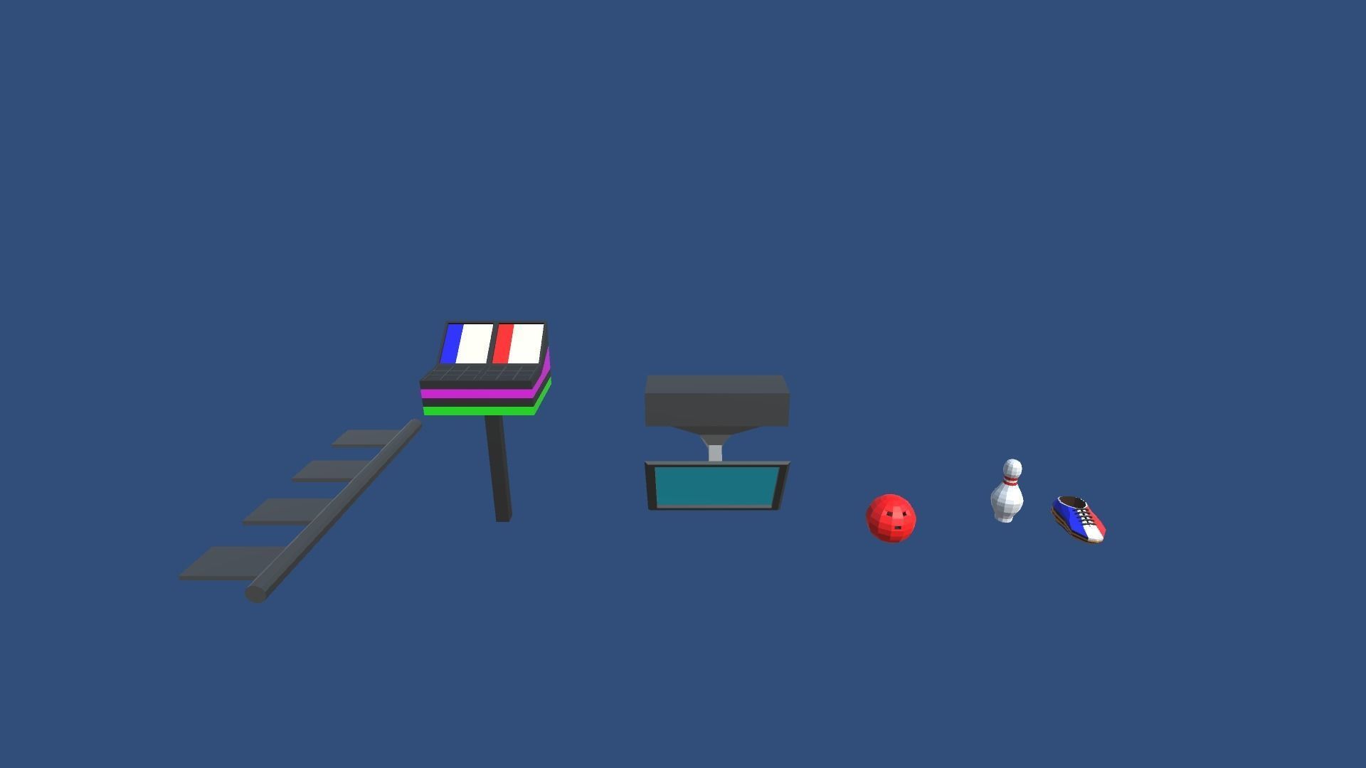 9t5 Low Poly Bowling Alley Low-poly 3D model_10