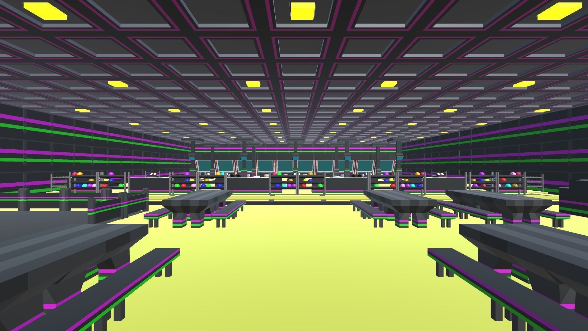 9t5 Low Poly Bowling Alley Low-poly 3D model_3