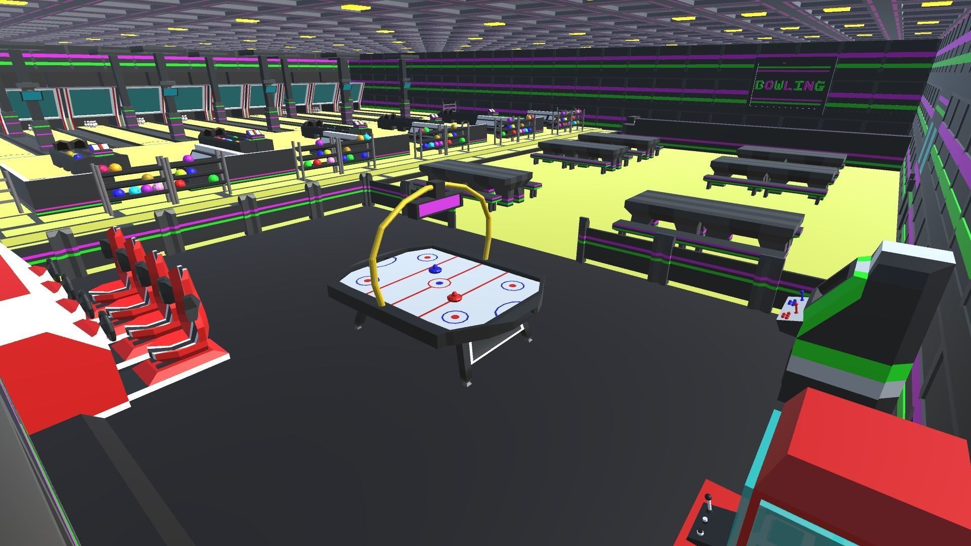 9t5 Low Poly Bowling Alley Low-poly 3D model_5