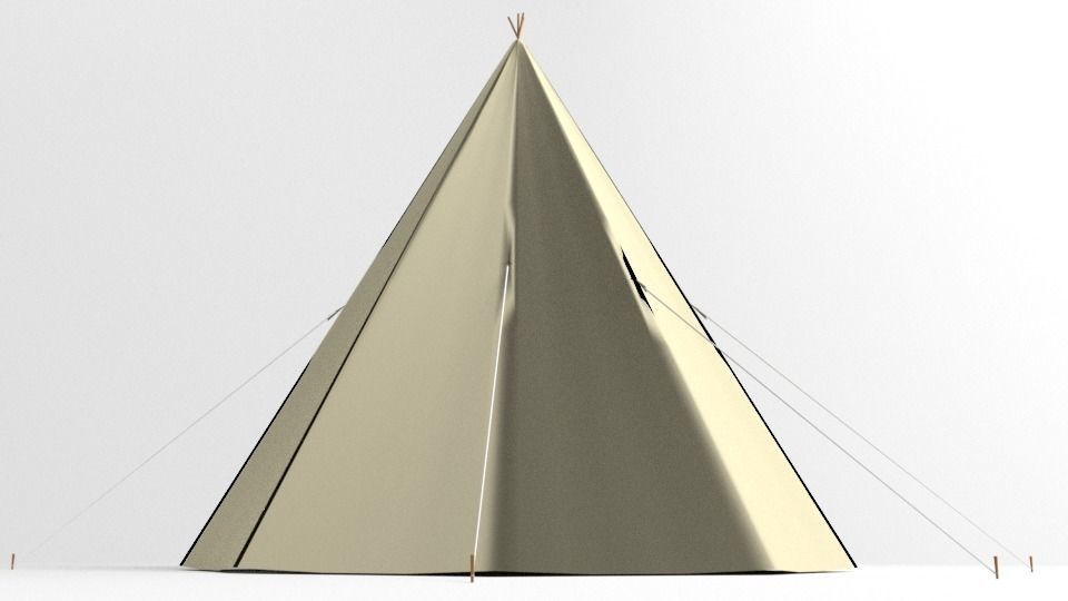 Conical Tent 3D model_3